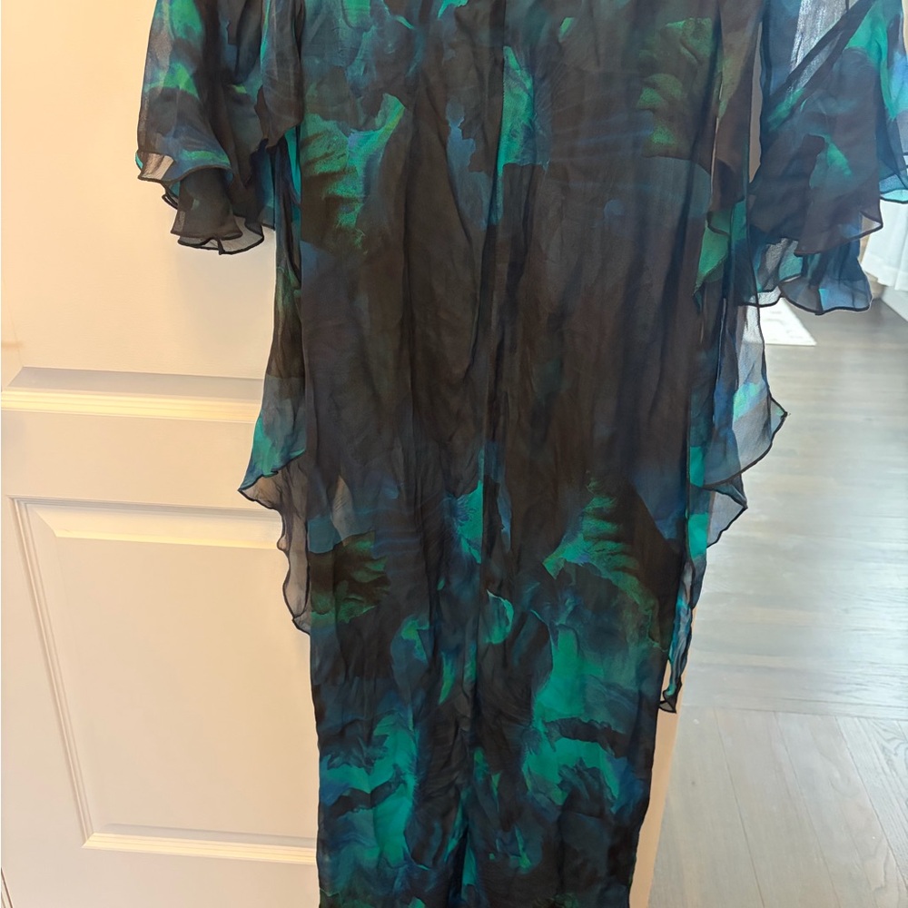 Rat & Boa Fiorella Midnight Blue and Emerald Long Sleeve Dress - Picture 11 of 11